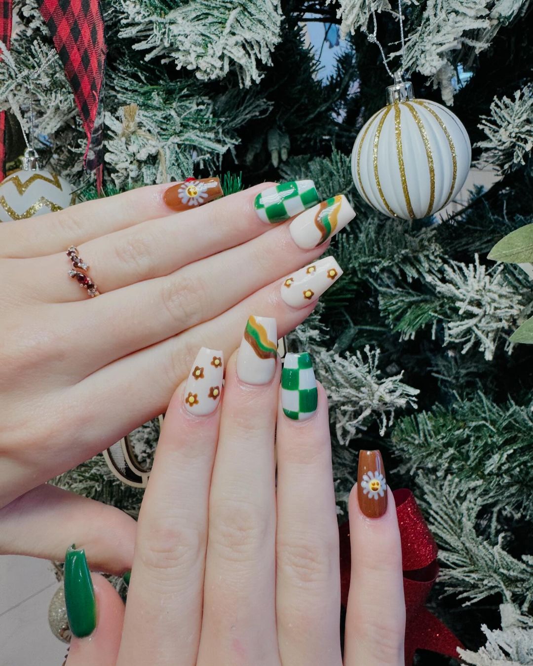 French tip manicure at GoldenOne Canton GA